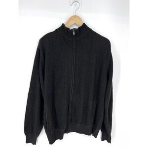 F/X Fusion Mens Brown Full Zip Sweater Elbow Patches Size M NWOT